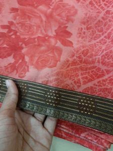 78)New Pink Lace Saree