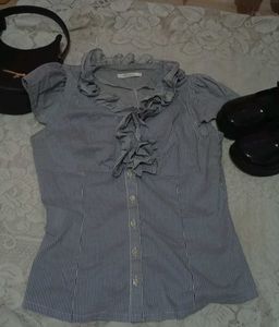 Striped Ruffle Y2K Blouse