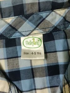 Blue Checks Shirt For 4-5 Years old boy