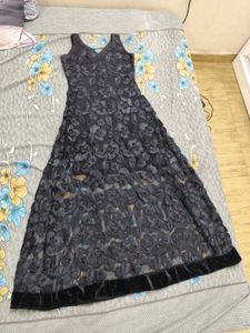 Elegant Black Lace Maxi Dress