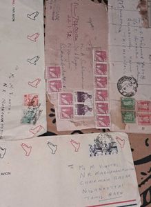VINTAGE INDIAN ENVELOPES WITH STAMPS