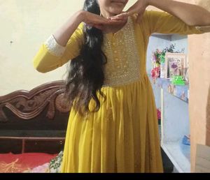 Yellow Embroidered Kurta