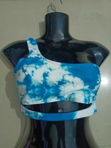 Aqua  One Shoulder Sport Bra