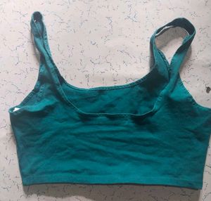 Teal Cropped Tank Top Combo Of 2 Bra And Underwear