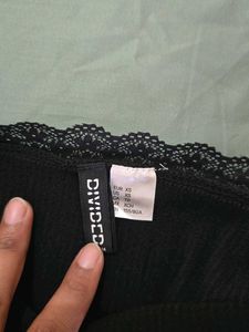 Black Lace Trim Cami Top