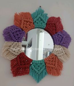 12 Inches Macrame Mirror
