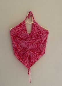 Pink Swirl Halter Top