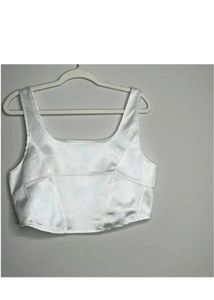 H&amp;M White Corset Tank Top