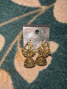 Gold Jhumka Earrings