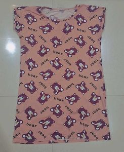 Cute Bear Print Nightdress