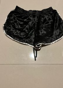Forever 21 - Satin Black And White Booty Shorts