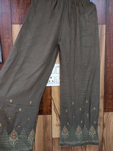 Brown Cotton Frock with Divider Shalwar – Sozni