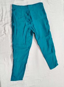 Women Teal Blue Sequence Chanderi Cotton Suit Set