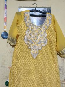Yellow Embroidered Kurta Set