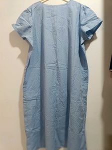 Blue Polka Dot Half Night Gown