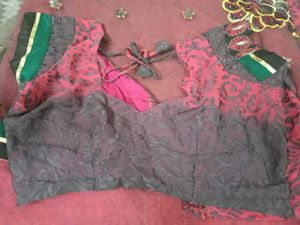 Embroidered Maroon Saree