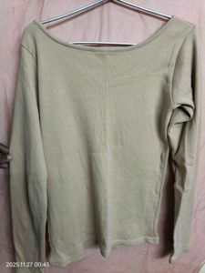 Beige Long Sleeve Top