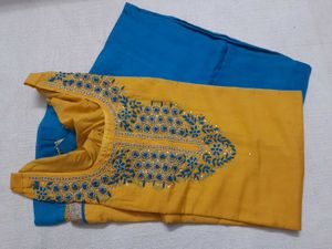 Mustard Suit Set With Banarasi Dupatta