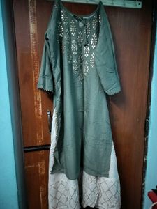 Designer Dress Ghagra Attached Kurta L Size