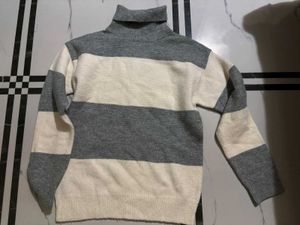 Stylish Striped Turtleneck Sweater
