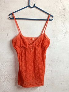 BERSHKA See-through Fashion Lace Top