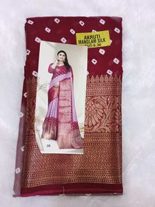 Beautiful Bandhani Akruti Manglam Silk Saree 💫 |