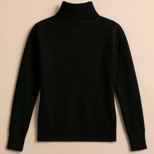 Butterfly Embellished Turtleneck