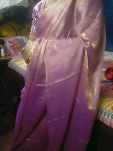 Lavender & Gold Metallic Saree