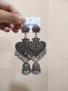 Silver Jhumka Earrings