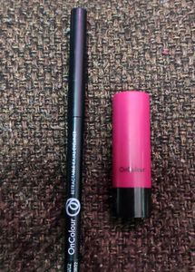 Combo Of On Colour Kajal And Lipstick (Oriflame)