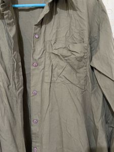 olive green shirt dress