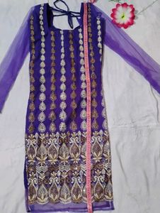 Purple Embellished Kurti Set(Bust-32)