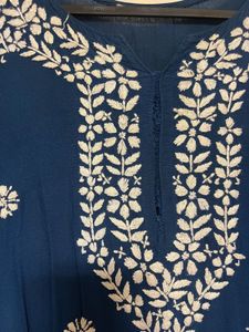 Blue Embroidered Kurta