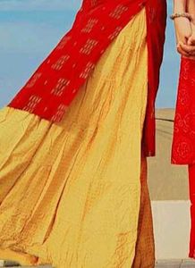 Yellow Long Skirt With Shinning Work