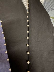Black Pearl Embellished Leggings And Plazzo