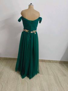 Emerald Green Off-Shoulder Gown