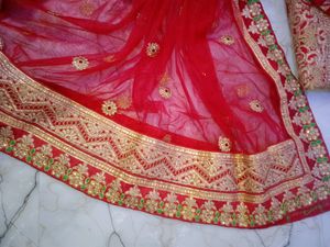 pretty red  bridal lehnga.