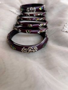 Maroon Bangles Set