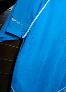 Arena Men Blue Front Zip Printed Sporty Tshirt