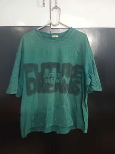 Bewakoof Sea Green Tye and Dye Oversized T-shirt
