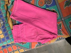 High Waist Straight Pink Denim
