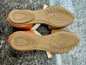 Brown Beige Flat Sandals