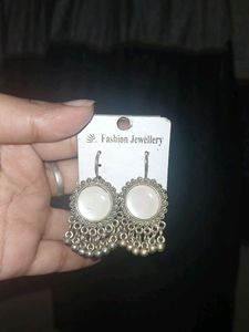 Boho Silver Jhumka Earrings
