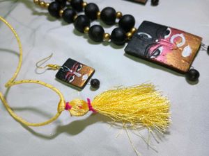 ethnic Terracotta durga Necklace earring jewellery