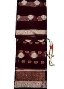 Maroon &amp; Gold Banarasi Silk Saree