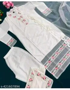 Elegant White Embroidered Kurta Set