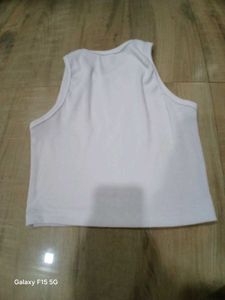 White Ribbed Tank Top