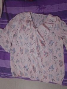 Peach Color Floral Top