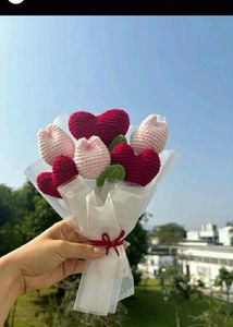 Crochet Heart Bouquet