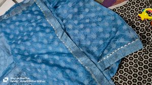 Sky Blue Floral Saree